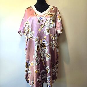 Gold Coast Floral Pullover V Neck Nightie Down Large